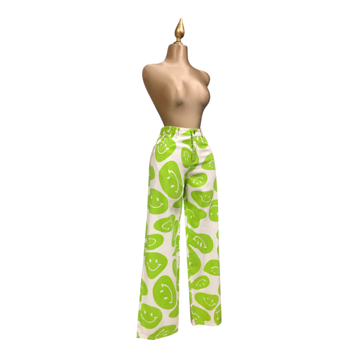 Foto 3 pulgar | Pantalón Con Estampado De Caritas Verde Erivel