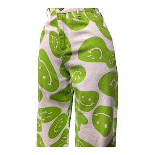 Foto 3 | Pantalón Con Estampado De Caritas Verde Erivel