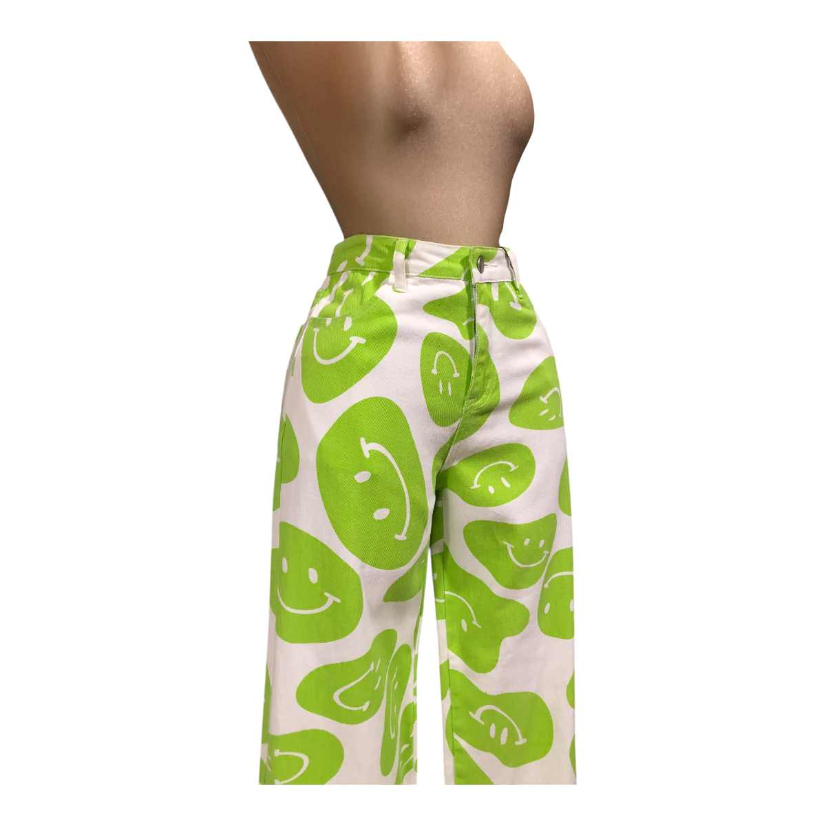 Foto 5 pulgar | Pantalón Con Estampado De Caritas Verde Erivel