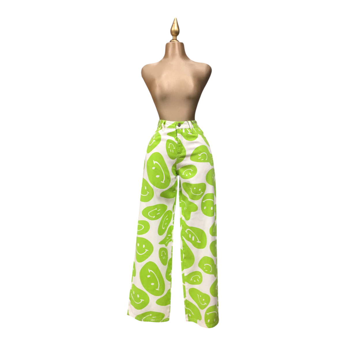 Foto 6 pulgar | Pantalón Con Estampado De Caritas Verde Erivel