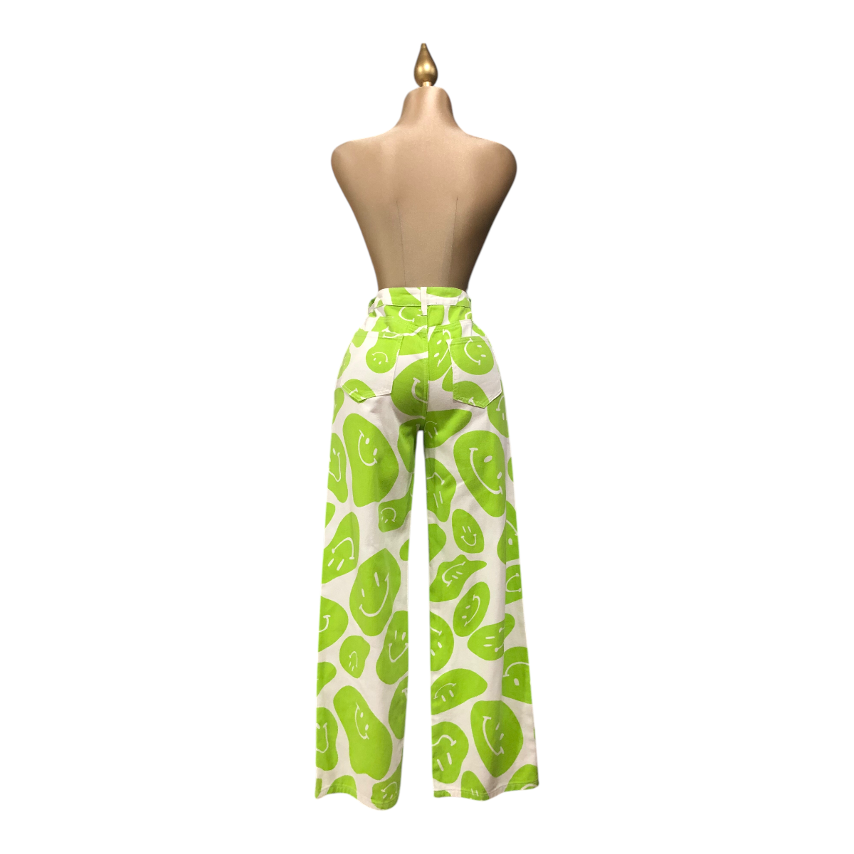 Foto 7 pulgar | Pantalón Con Estampado De Caritas Verde Erivel