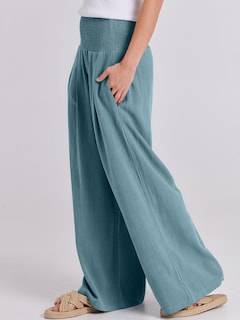 Foto 7 | Pantalones Palazzo Anrabess De Lino Para Mujer, Pernera Ancha Y Cintura Alta - Venta Internacional.