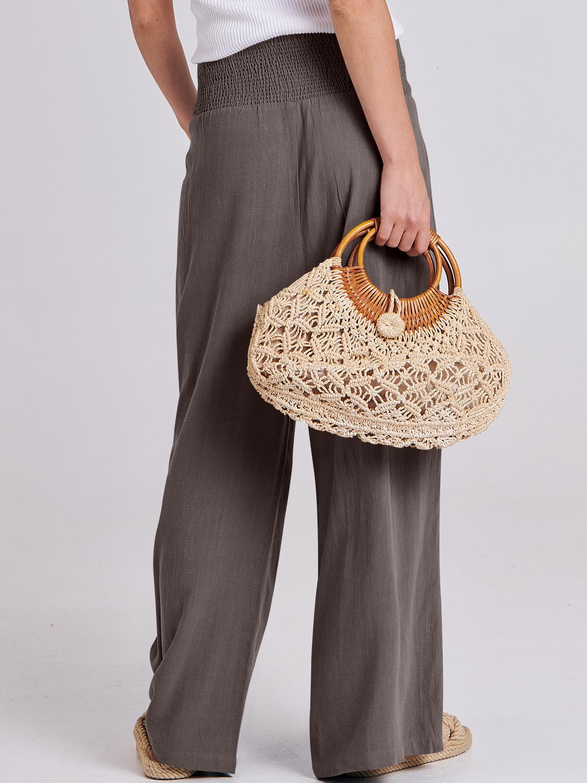 Foto 5 pulgar | Pantalón Anrabess Lino Café para Mujer - Venta Internacional