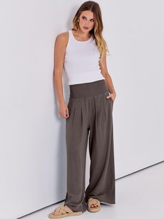 Foto 6 | Pantalón Anrabess Lino Café para Mujer - Venta Internacional