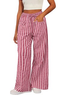 Foto 2 | Pantalones Acelit Para Mujer, Casuales, A Rayas, Color Rosa - Venta Internacional.