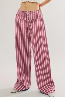 Foto 3 | Pantalones Acelit Para Mujer, Casuales, A Rayas, Color Rosa - Venta Internacional.