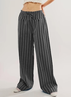 Foto 3 | Pantalones Acelit Para Mujer, A Rayas, Bloques De Colores, Cintura Con Cordón, Xxl - Venta Internacional.