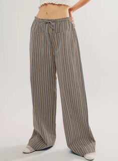 Foto 3 | Pantalones Acelitt Para Mujer, Casuales, A Rayas, Color Caqui - Venta Internacional.