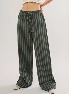 Foto 3 | Pantalones Acelit Para Mujer, Casuales, A Rayas, Color Verde Bloque - Venta Internacional.