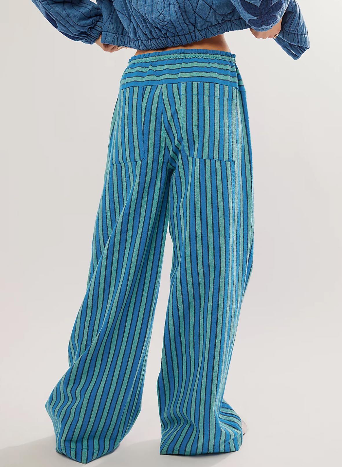 Foto 3 pulgar | Pantalones Acelit Para Mujer, Casual, A Rayas, Color Block 2025, Otoño - Venta Internacional.
