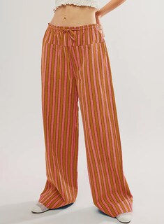 Foto 3 | Pantalones Acelit Para Mujer, Casuales, A Rayas, Color Rojo, Xl - Venta Internacional.
