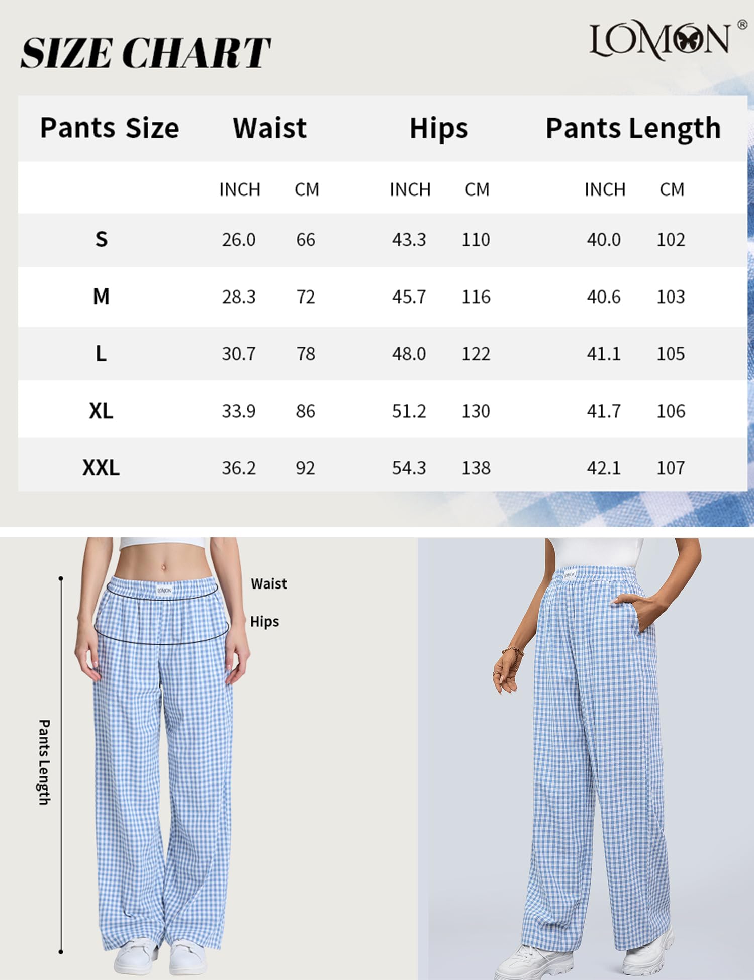 Foto 7 pulgar | Pantalones De Pijama Lomon A Rayas De Algodón Con Pernera Ancha Para Mujer - Venta Internacional.