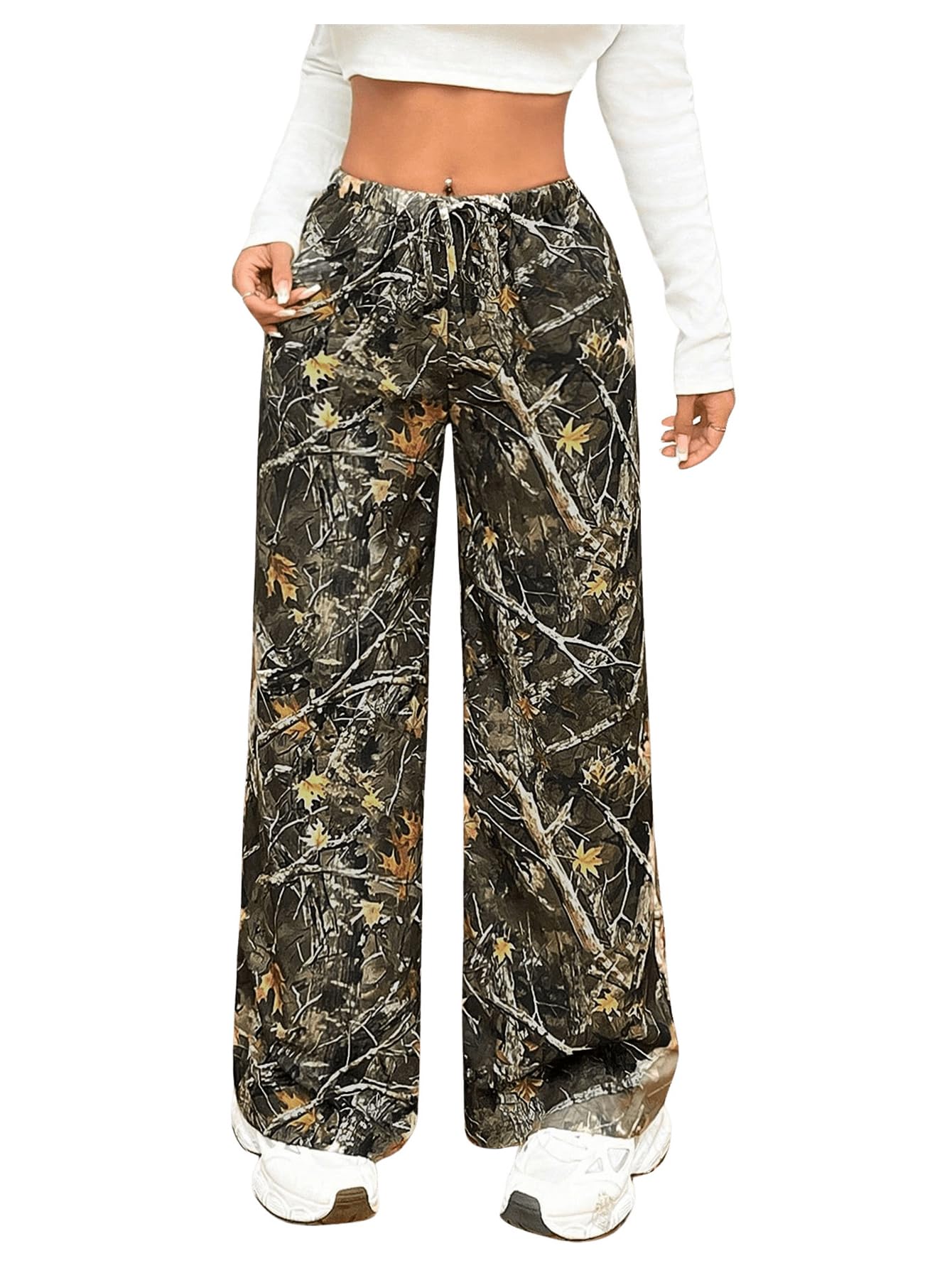 Foto 2 pulgar | Pantalones Con Estampado De Leopardo Con Estampado De Leopardo En La Cintura Y Pernera Ancha - Venta Internacional.