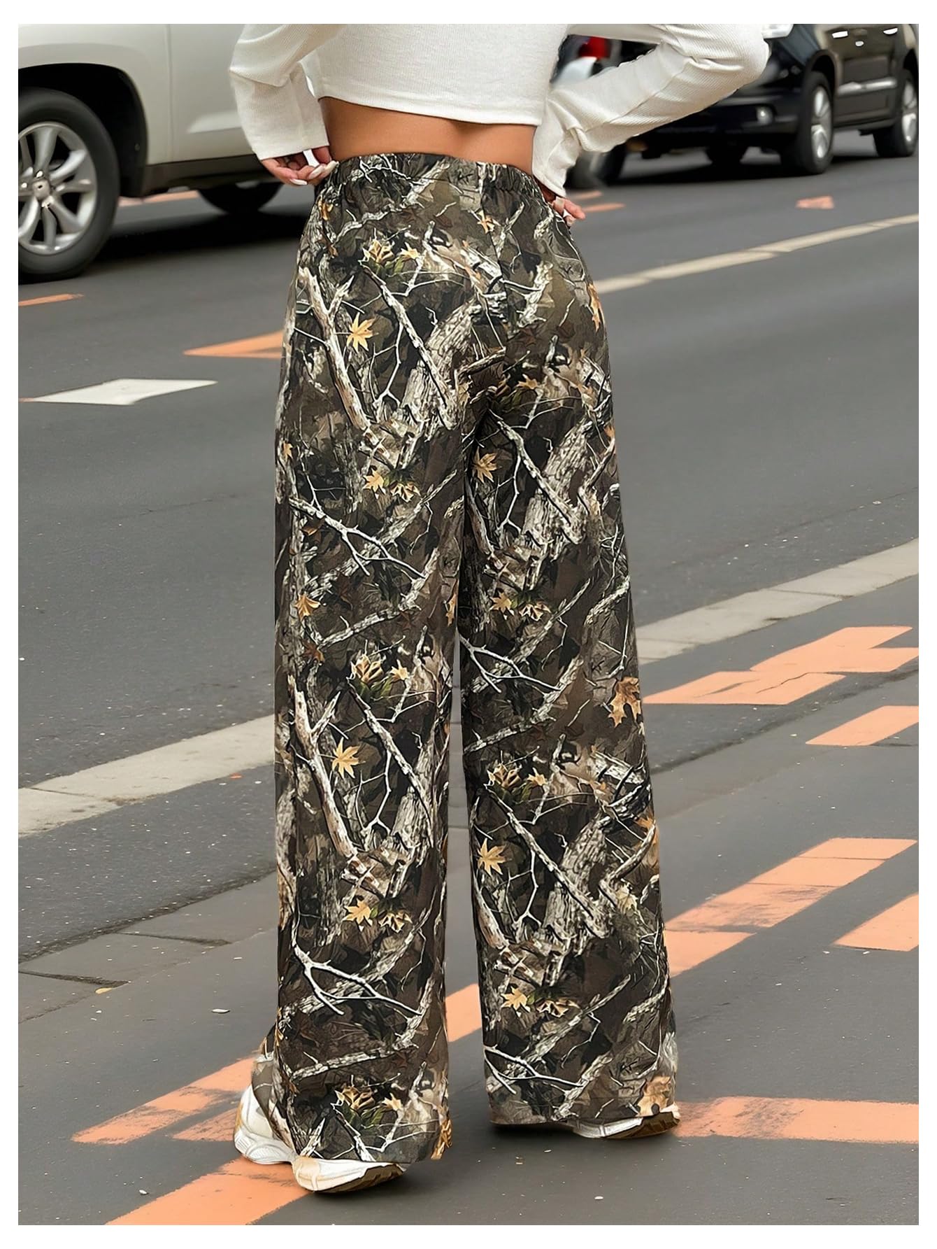 Foto 2 | Pantalones Con Estampado De Leopardo Con Estampado De Leopardo En La Cintura Y Pernera Ancha - Venta Internacional.