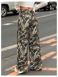 Foto 2 | Pantalones Con Estampado De Leopardo Con Estampado De Leopardo En La Cintura Y Pernera Ancha - Venta Internacional.