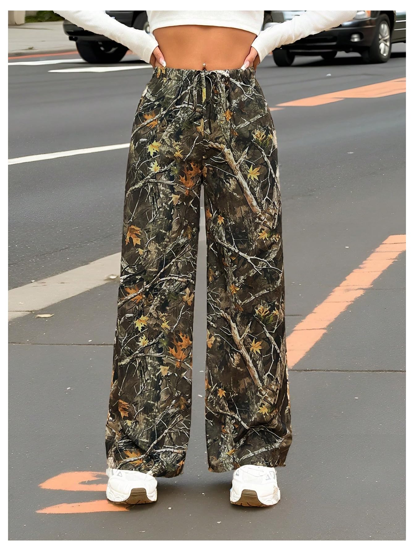 Foto 4 pulgar | Pantalones Con Estampado De Leopardo Con Estampado De Leopardo En La Cintura Y Pernera Ancha - Venta Internacional.