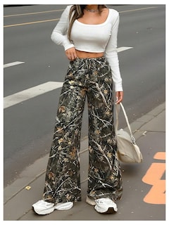 Foto 6 | Pantalones Con Estampado De Leopardo Con Estampado De Leopardo En La Cintura Y Pernera Ancha - Venta Internacional.