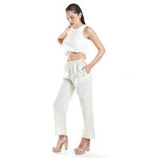 Foto 2 | Pantalón De Lino Con Lazos Roman Fashion /juvenil, 8055 (arena) Beige