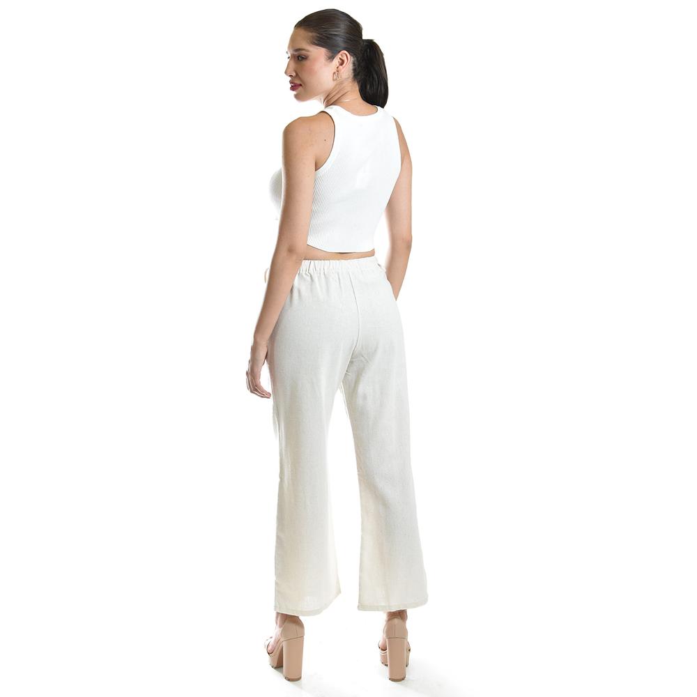 Foto 4 pulgar | Pantalón De Lino Con Lazos Roman Fashion /juvenil, 8055 (arena) Beige