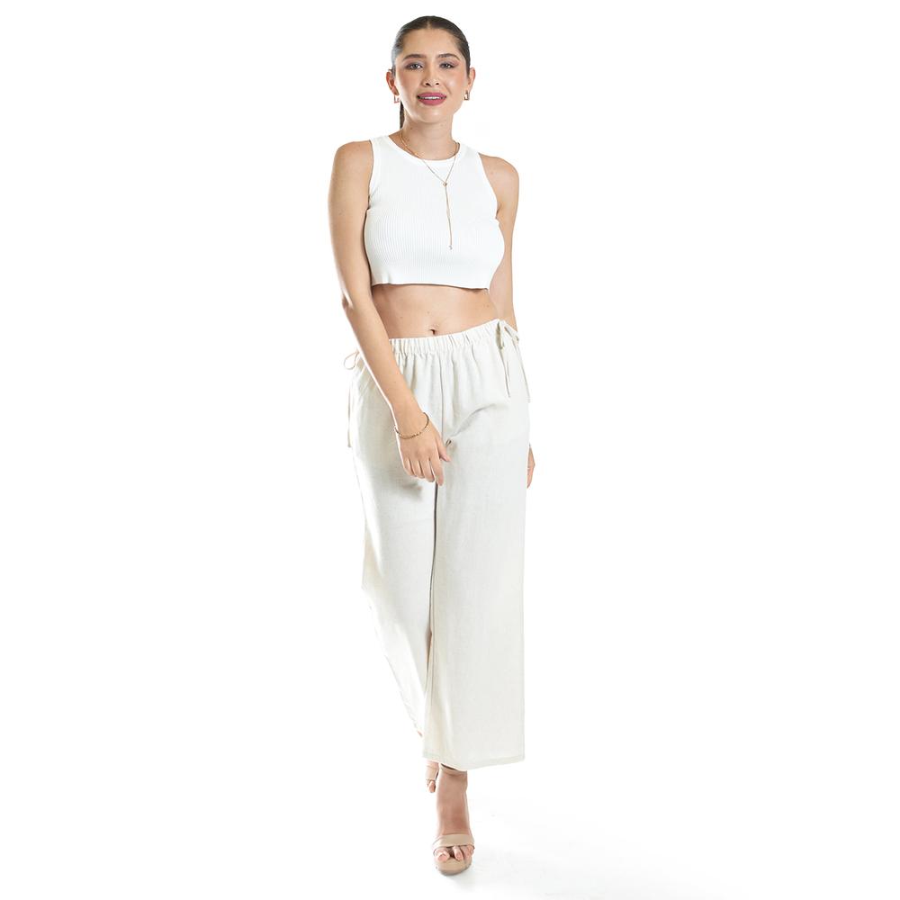 Foto 5 | Pantalón De Lino Con Lazos Roman Fashion /juvenil, 8055 (arena) Beige