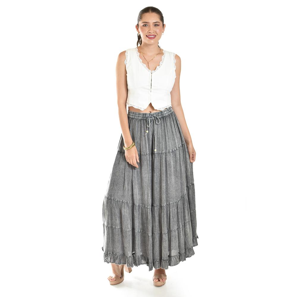 Foto 5 pulgar | Pantalon Estilo Palazzo Roman Fashion /juvenil, 042 (gris Obscuro) Gris