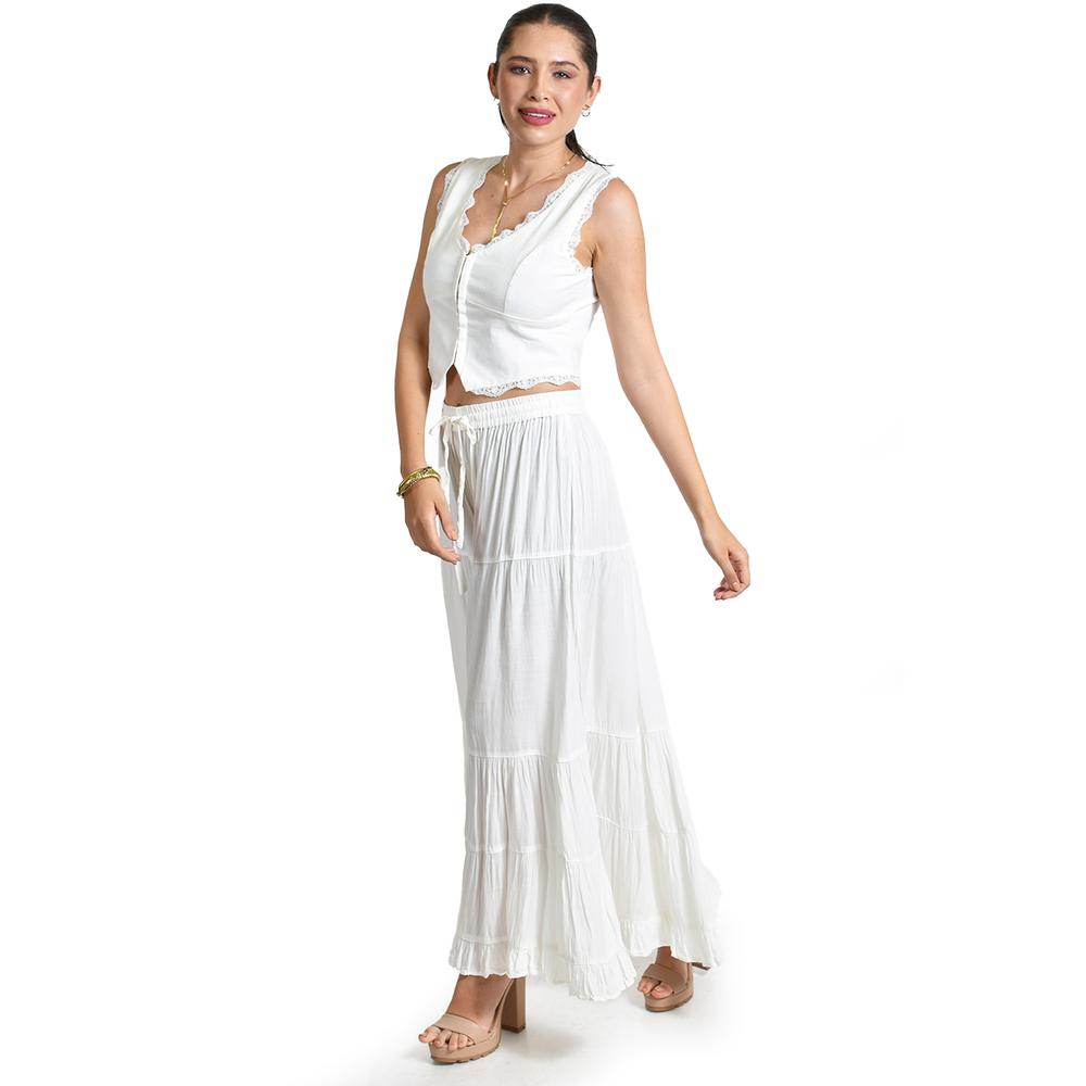 Foto 3 pulgar | Pantalon Estilo Palazzo Roman Fashion /juvenil, R42 (blanco) Blanco