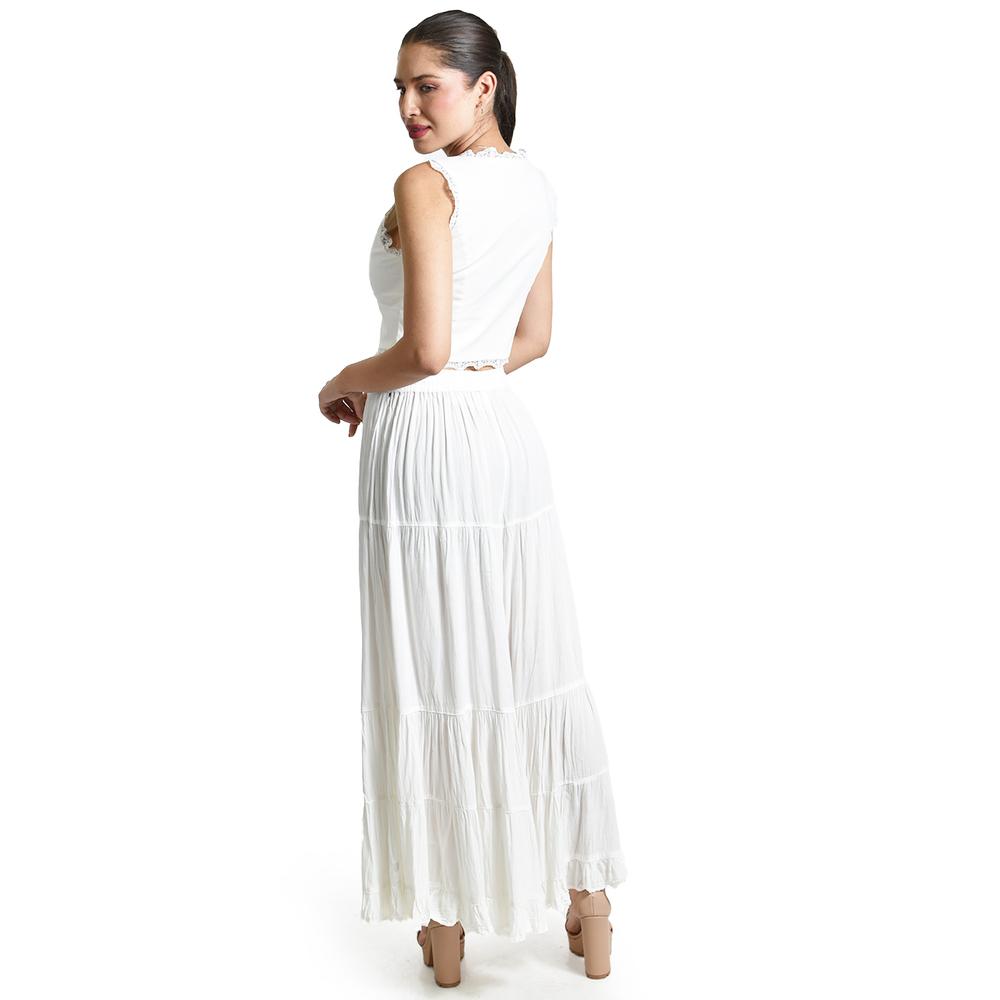 Foto 4 pulgar | Pantalon Estilo Palazzo Roman Fashion /juvenil, R42 (blanco) Blanco