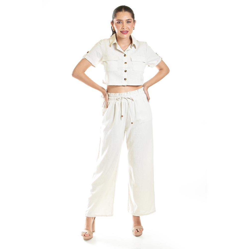 Foto 6 pulgar | Set Camisero De Lino Roman Fashion /juvenil, 3880-9246 (arena) Beige
