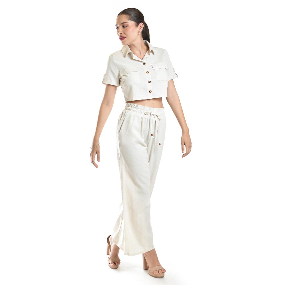 Foto 7 pulgar | Set Camisero De Lino Roman Fashion /juvenil, 3880-9246 (arena) Beige