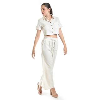 Foto 6 | Set Camisero De Lino Roman Fashion /juvenil, 3880-9246 (arena) Beige