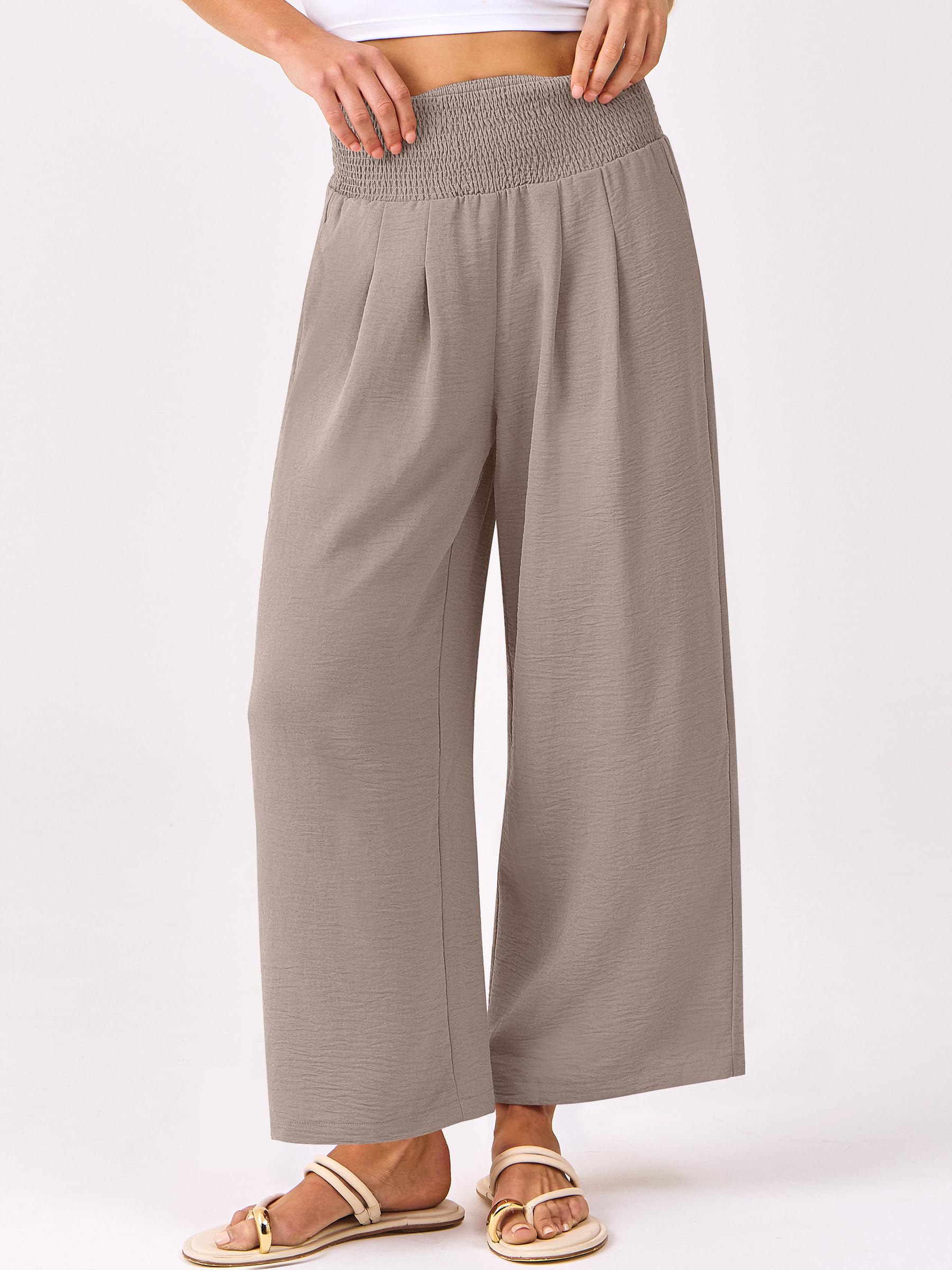 Foto 3 pulgar | Pantalones Palazzo Anrabess Para Mujer, Cintura Alta, Pernera Ancha - Venta Internacional.