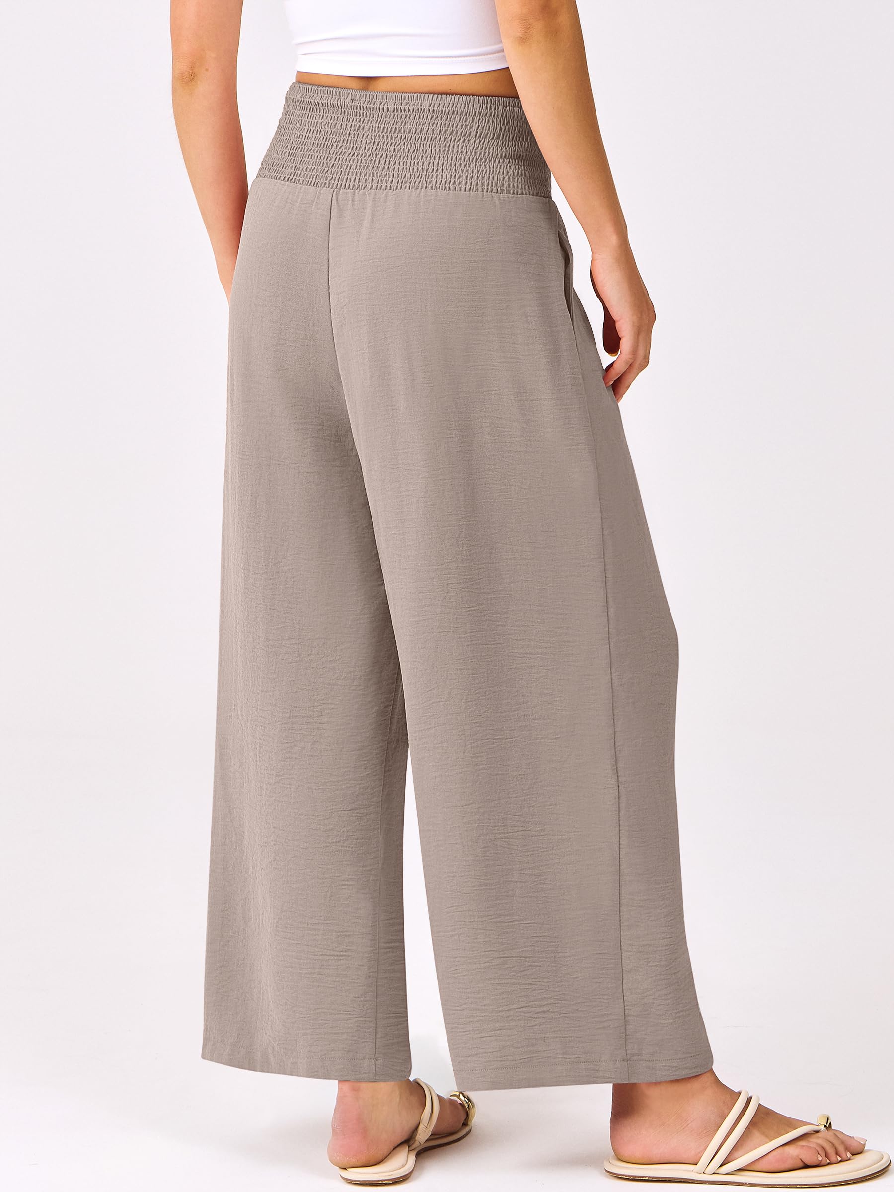 Foto 4 pulgar | Pantalones Palazzo Anrabess Para Mujer, Cintura Alta, Pernera Ancha - Venta Internacional.