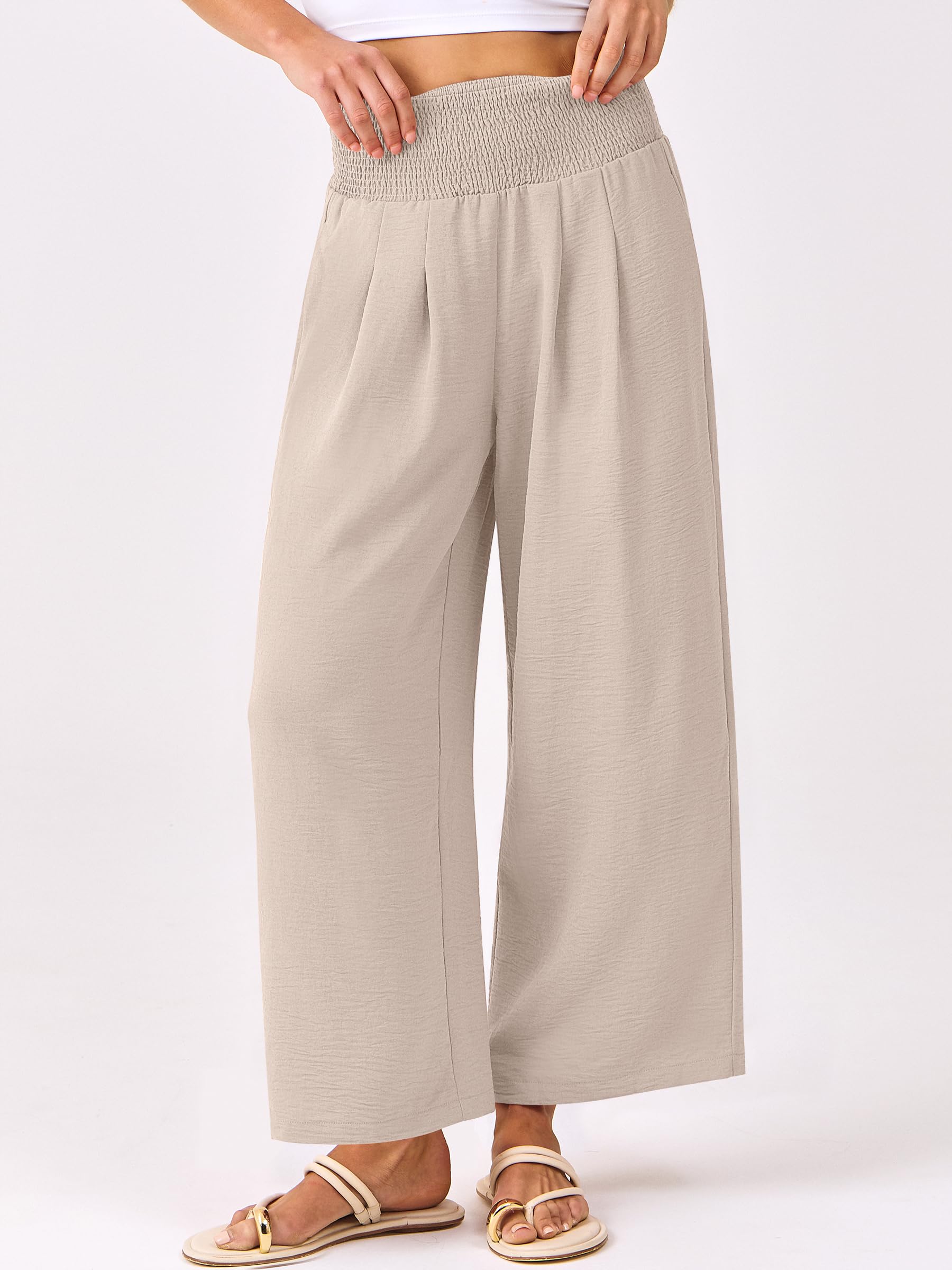 Foto 3 pulgar | Pantalones Palazzo Anrabess De Cintura Alta Y Pierna Ancha Para Mujer - Venta Internacional.