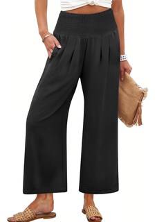 Foto 1 | Pantalones Palazzo Anrabess Para Mujer, Pierna Ancha, Cintura Alta, Negros - Venta Internacional.