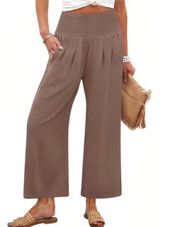 Foto 1 | Pantalones Cortos Anrabess De Pierna Ancha Y Cintura Alta Palazzo Coffee - Venta Internacional.