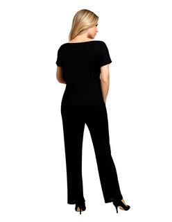 Foto 3 | Conjunto Casual Pantalón Recto Y Blusa Negro