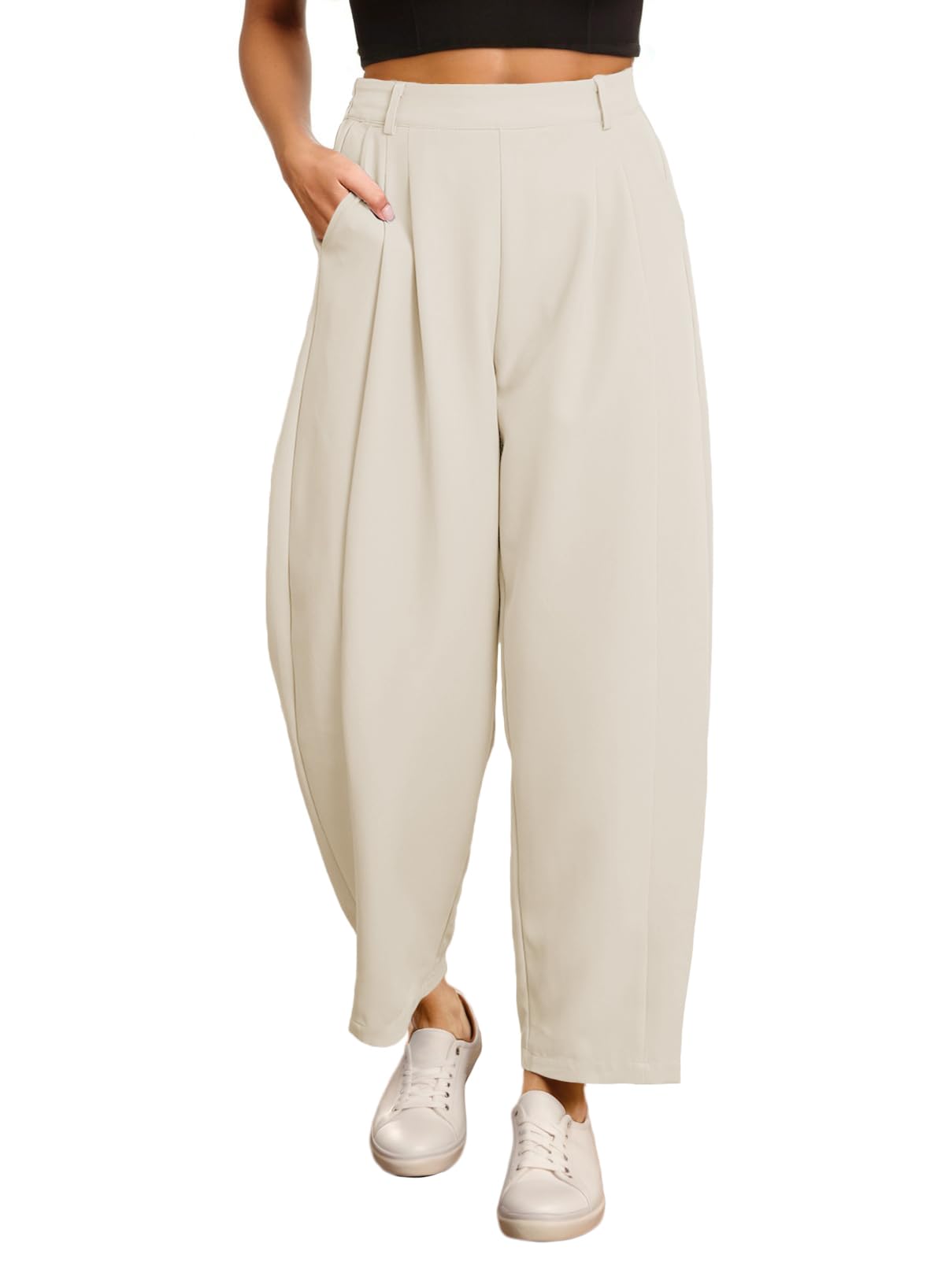 Pantalones Evaless Pantalones De Trabajo Con Pernera Ancha Y Cintura Alta - Venta Internacional.