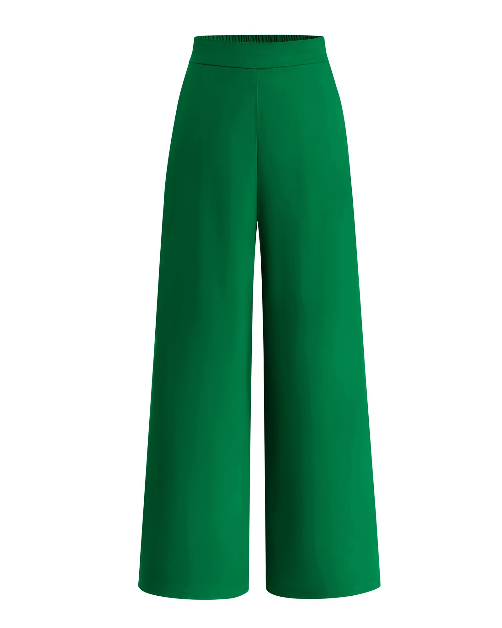 Foto 1 | Pantalones De Pierna Ancha Btfbm Para Mujer, Elásticos, Cintura Alta, Color Verde Palazzo - Venta Internacional.