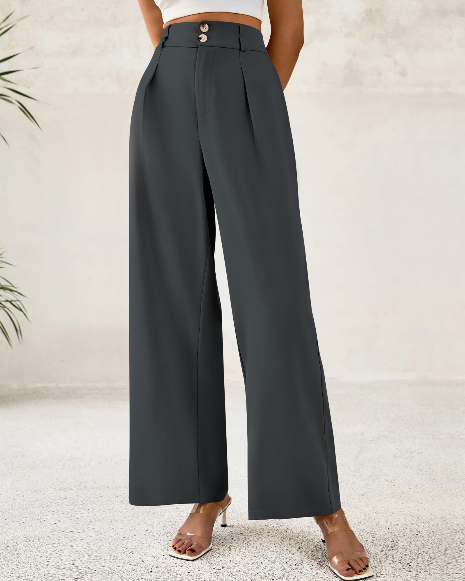 Foto 3 pulgar | Pantalones De Vestir De Pierna Ancha Btfbm 2025 De Cintura Alta Para Mujer - Venta Internacional.