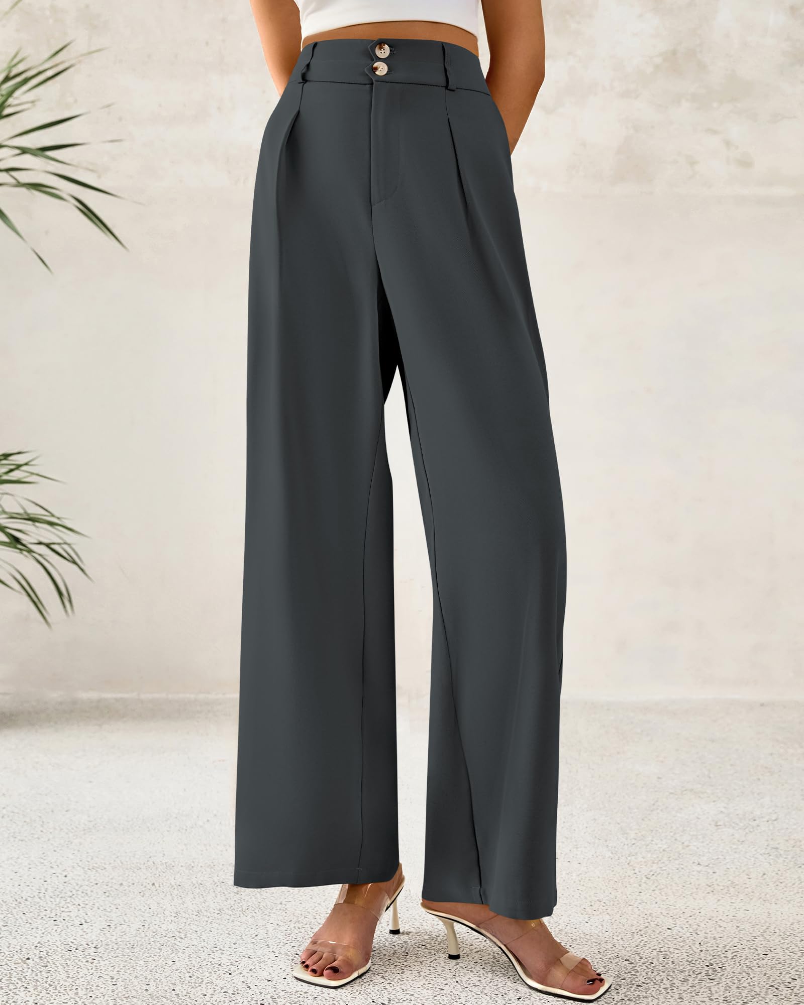 Foto 6 pulgar | Pantalones De Vestir De Pierna Ancha Btfbm 2025 De Cintura Alta Para Mujer - Venta Internacional.