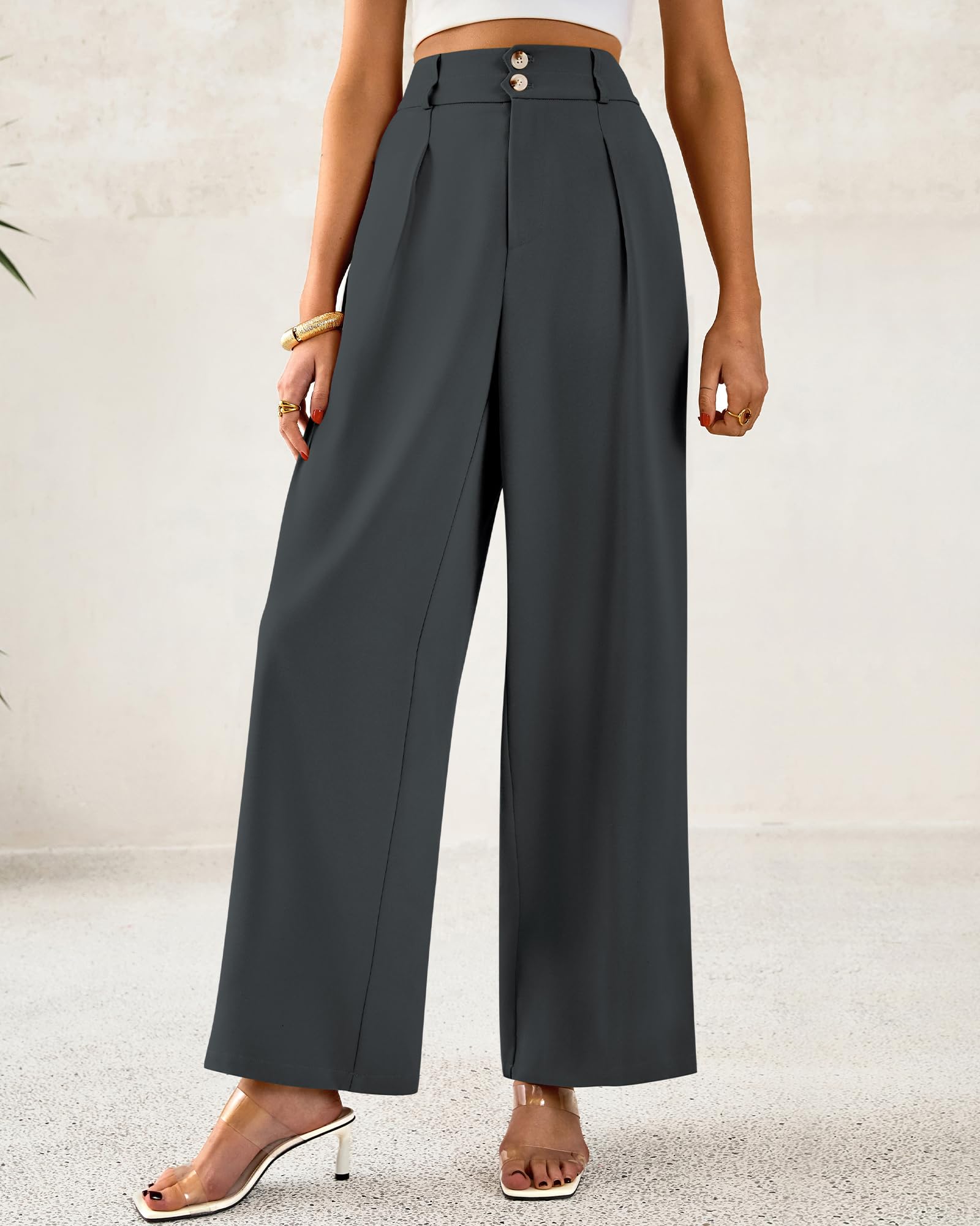Foto 7 pulgar | Pantalones De Vestir De Pierna Ancha Btfbm 2025 De Cintura Alta Para Mujer - Venta Internacional.