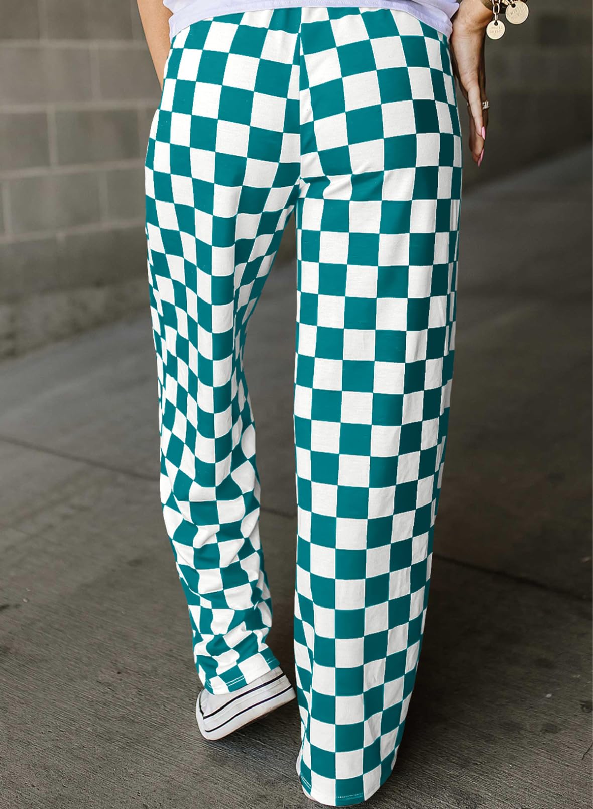 Foto 3 pulgar | Pantalones Acelit A Cuadros Casuales Para Mujer 2025, Primavera Y Verano, Verde - Venta Internacional.