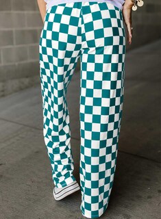 Foto 2 | Pantalones Acelit A Cuadros Casuales Para Mujer 2025, Primavera Y Verano, Verde - Venta Internacional.
