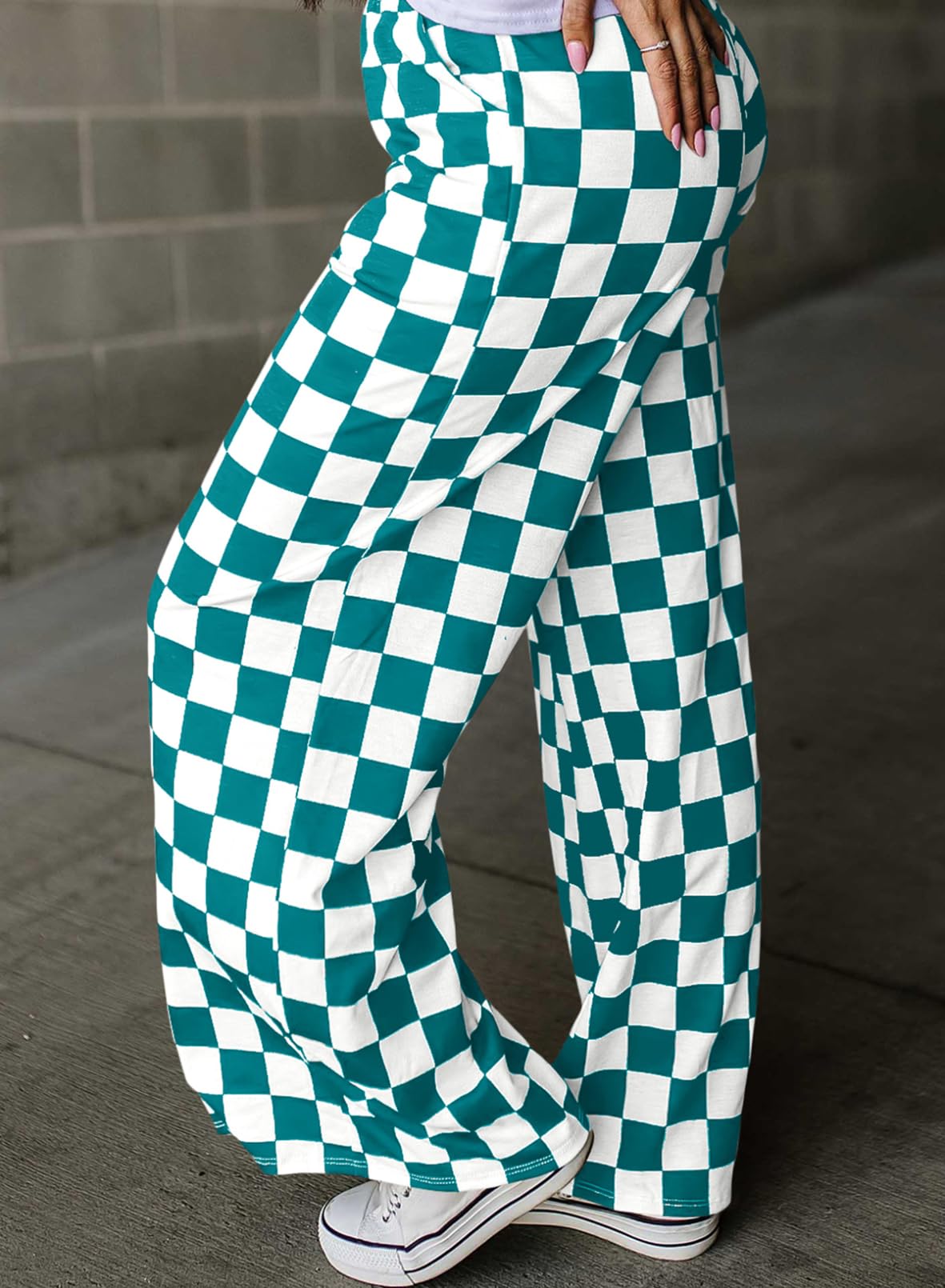 Foto 4 pulgar | Pantalones Acelit A Cuadros Casuales Para Mujer 2025, Primavera Y Verano, Verde - Venta Internacional.