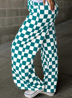 Foto 3 | Pantalones Acelit A Cuadros Casuales Para Mujer 2025, Primavera Y Verano, Verde - Venta Internacional.