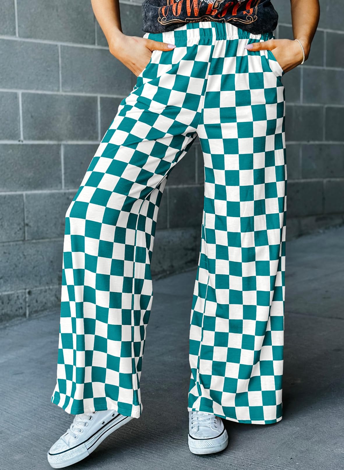Foto 5 pulgar | Pantalones Acelit A Cuadros Casuales Para Mujer 2025, Primavera Y Verano, Verde - Venta Internacional.