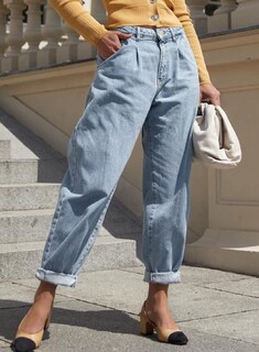 Foto 6 | Vaqueros Elegantes, Holgados, Cintura Alta, Novio, Para Mujer, Azul Cielo - Venta Internacional.