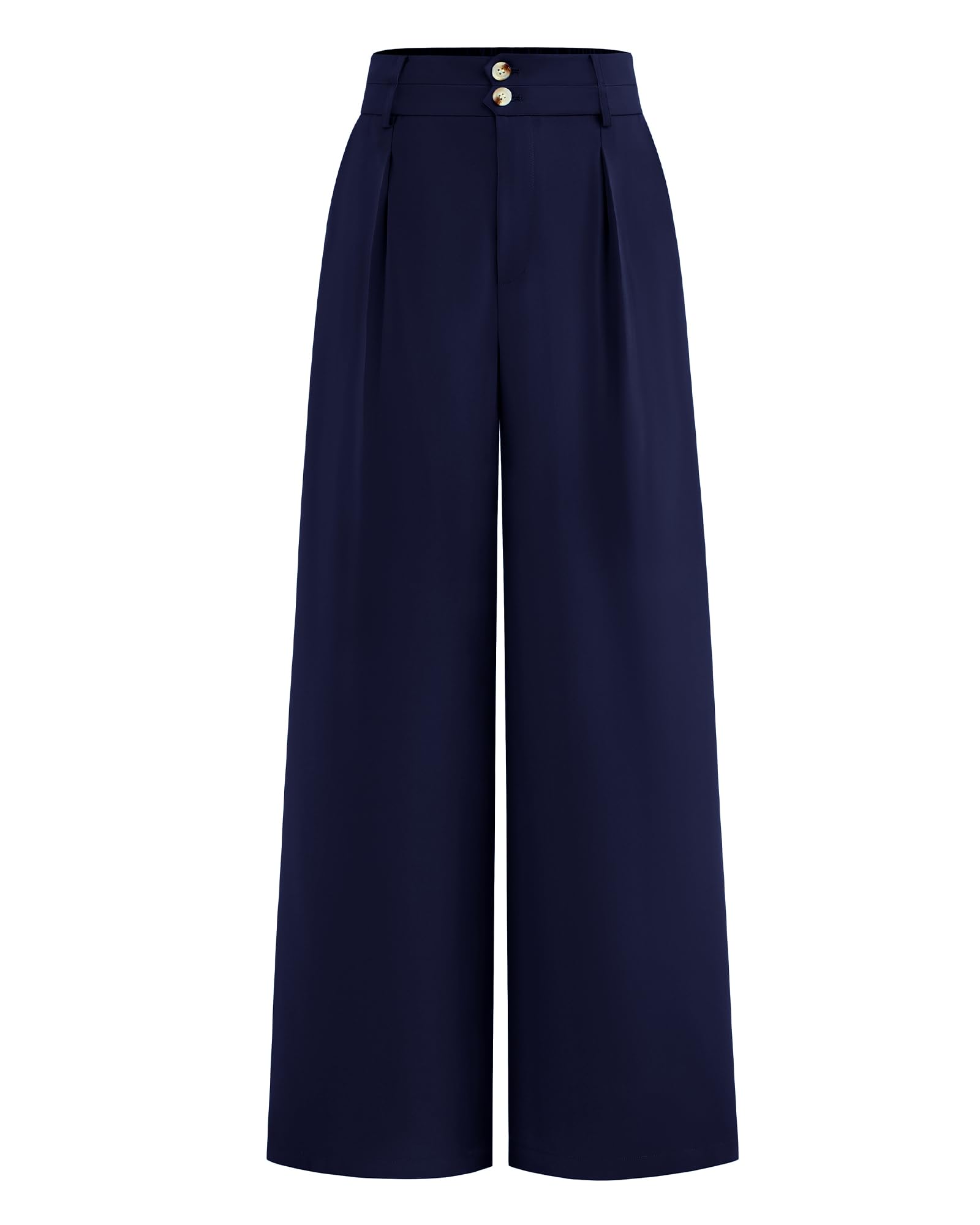 Pantalones De Vestir De Pierna Ancha Btfbm 2025 De Cintura Alta Para Mujer, Azul Marino - Venta Internacional.