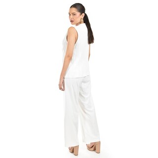 Foto 3 | Set De Lino Sin Mangas Roman Fashion /juvenil, 0210 (blanco) Blanco
