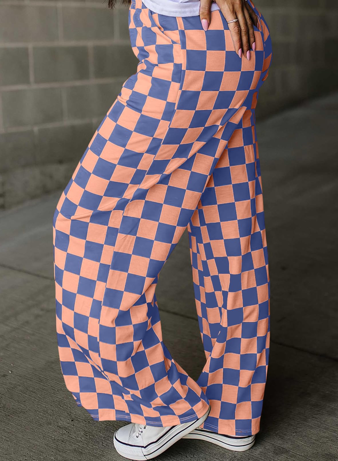 Foto 4 pulgar | Pantalones Acelit A Cuadros Casuales Para Mujer 2025, Primavera Y Verano, Naranja - Venta Internacional.